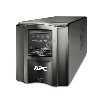 APC szünetmentes, Smart-UPS SMT750IC (6 IEC13) 750VA (500 W) LCD 230V, LINE-INTERAKTÍV torony - USB interfész