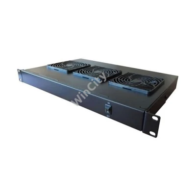 EXCEL Ventilátor 1U 3egység +kapcsoló 19"-os fekete