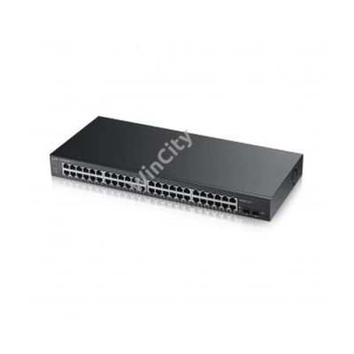 ZYXEL Switch 48x1000Mbps + 2xGigabit SFP, Fémházas Menedzselhető (48GbE port), GS1900-48-EU0102F