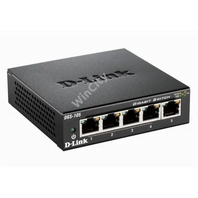 D-LINK Switch 5x1000Mbps Fémházas Asztali, DGS-105/E