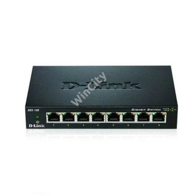 D-LINK Switch 8x1000Mbps Fémházas Asztali, DGS-108/E