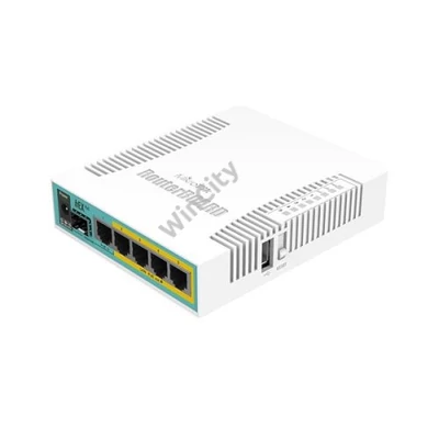 MIKROTIK Vezetékes Router RouterBOARD 5x1000Mbps + 1x1000Mbps SFP, Asztali - RB960PGS