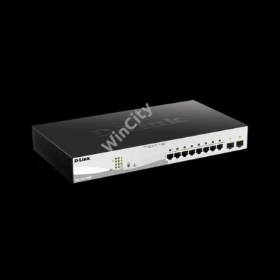D-LINK Switch 8x1000Mbps (8xPOE) + 2xGigabit SFP Menedzselhető Rackes, DGS-1210-10MP/E