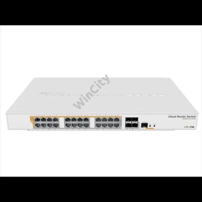 MIKROTIK Cloud Router Switch 24x1000Mbps (POE) + 4x10Gbit SFP+, Fémházas, Rackes - CRS328-24P-4S+RM