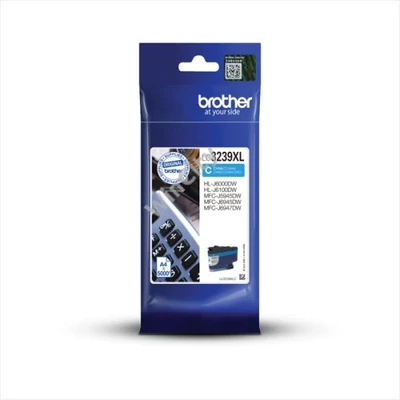 BROTHER Tintapatron LC3239XLC, Szuper nagy töltetű - 5000 oldal, Cián