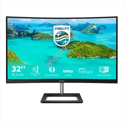 PHILIPS Ívelt VA monitor 31.5" 322E1C, 1920x1080, 16:9, 250cd/m2, 4ms, VGA/HDMI/DisplayPort