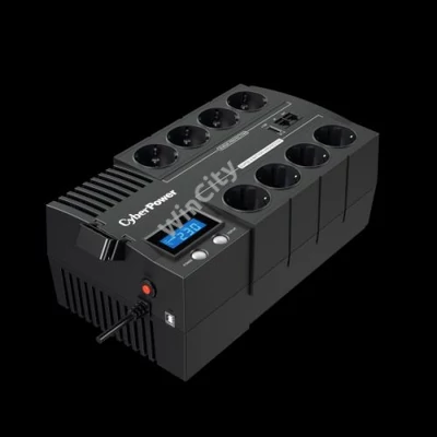 CYBERPOWER UPS BR1000ELCD (8 aljzat) 1000VA 600W, 230V szünetmentes elosztósor + USB LINE-INTERAKTÍV