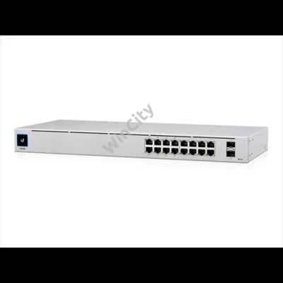 UBiQUiTi Switch 16x1000Mbps (8xPOE+) + 2x1000Mbps SFP, Menedzselhető, Rackes - USW-16-POE