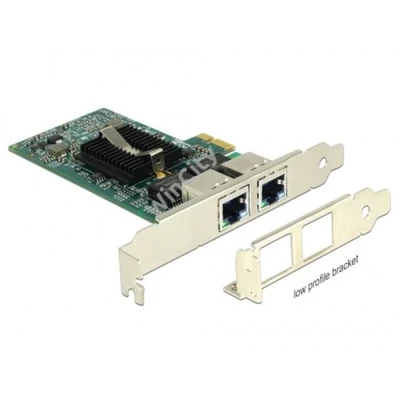 DELOCK PCI-E x1 Bővítőkártya > 2x RJ45 Gigabit LAN i82576