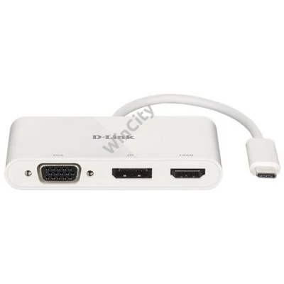 D-LINK USB-C HUB 1xHDMI + 1xVGA + 1xDP, DUB-V310