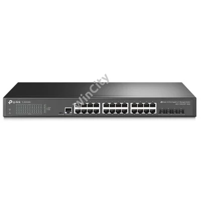 TP-LINK Switch 24x1000Mbps + 4x10G SFP+ + 2xkonzol port, Menedzselhető, SG3428X