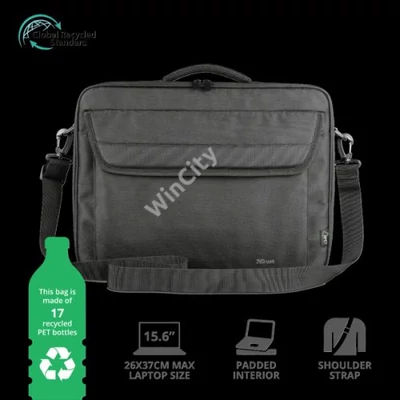 TRUST Notebook táska 24189 (Atlanta Recycled Bag for 15.6" laptops - black)