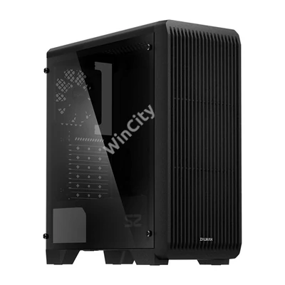 ZALMAN Ház Midi ATX S2TG Üvegfalú Tápegység nélkül, Fekete