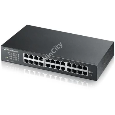 ZYXEL Switch 24x1000Mbps Fémházas Rackes, GS1100-24E-EU0103F