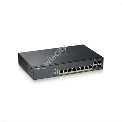 ZYXEL Switch 8x1000Mbps (8xPOE) + 2xGigabit kombó SFP, Menedzselhető Rackes, GS2220-10HP-EU0101F