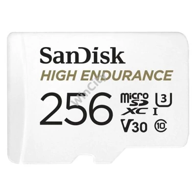 SANDISK 183568, MICRO SDXC KÁRTYA HIGH ENDURANCE 256GB, 100 MB/S, C10, U3, V30