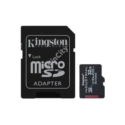 KINGSTON Memóriakártya MicroSDHC 32GB Industrial C10 A1 pSLC + Adapter