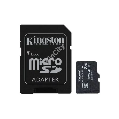 KINGSTON Memóriakártya MicroSDHC 8GB Industrial C10 A1 pSLC + Adapter