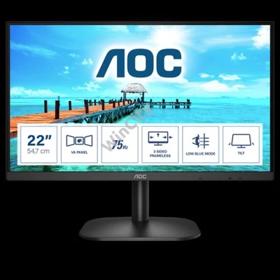 AOC VA monitor 21.5" 22B2H, 1920x1080, 16:9, 250cd/m2, 4ms, VGA/HDMI