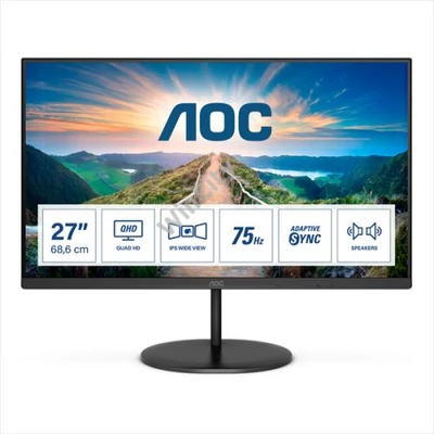 AOC IPS monitor 27" Q27V4EA, 2560x1440, 16:9, 250cd/m2, 4ms, HDMI/DisplayPort, hangszóró