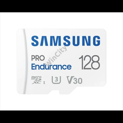 SAMSUNG Memóriakártya, PRO Endurance microSD kártya 128GB, CLASS 10, UHS-I (SDR104), + SD Adapter, R100/W40