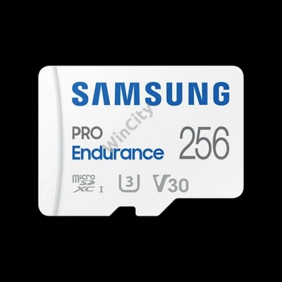 SAMSUNG Memóriakártya, PRO Endurance microSD kártya 256GB, CLASS 10, UHS-I (SDR104), + SD Adapter, R100/W40