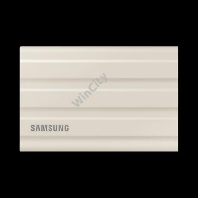 SAMSUNG Hordozható SSD T7 Shield, USB 3.2 Gen.2 (10Gbps), 2TB, Bézs
