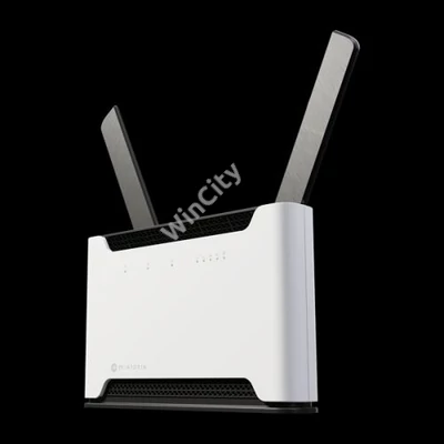 MIKROTIK Wireless Router DualBand, 4x1000Mbps+ 1x2,5Gbps, Chateau LTE18, 1xMicroSIM,Asztali -S53UG+5HaxD2HaxD-TC&EG18-EA