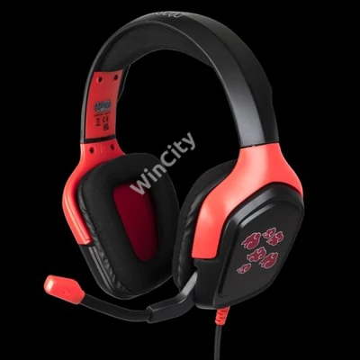 KONIX - NARUTO "Akatsuki" 2.0 Fejhallgató Vezetékes Gaming Stereo Mikrofon, Fekete-Piros