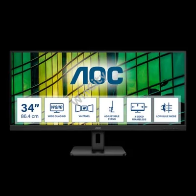 AOC monitor 34" U34E2M, 3440x1440, 21:9, 300cd/m2, 4ms, 2xHDMI/DisplayPort