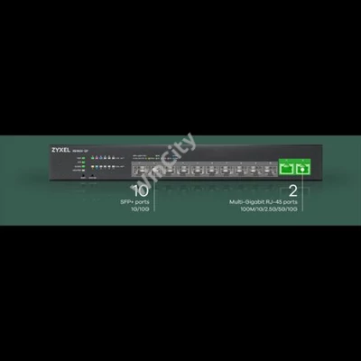 ZYXEL Switch 10x10Gigabit SFP+ + 2x10G, Menezdselhető Rackes, XS1930-12F-ZZ0101F