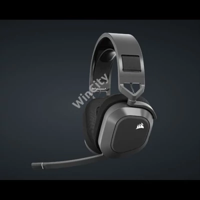 CORSAIR Vezeték Nélküli Headset, HS80 MAX RGB WIRELESS Gaming, Dolby Atmos hangzás, szürke