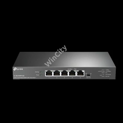 TP-LINK Switch 5x2.5G(4xPOE++) Fémházas Asztali, TL-SG105PP-M2