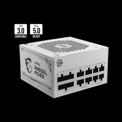 MSI Tápegység 850W 80+ Gold moduláris, Gen 5.0, fehér