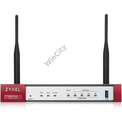 ZYXEL Tűzfal 1xWAN(1000Mbps) + 4xLAN/DMZ(1000Mbps) +1xUSB 3.0 AX1800, USGFLEX100AX-EU0101F