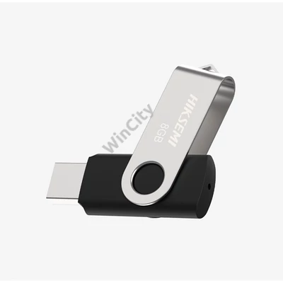 HIKSEMI Pendrive 8GB M200S "Rotary" USB 2.0, Szürke-Fekete, (HIKVISION)