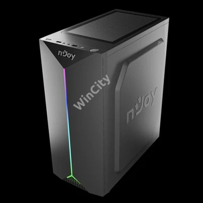 NJOY Ház Midi ATX ANIL Tápegység nélkül, USB2.0+3.0, Fekete RGB