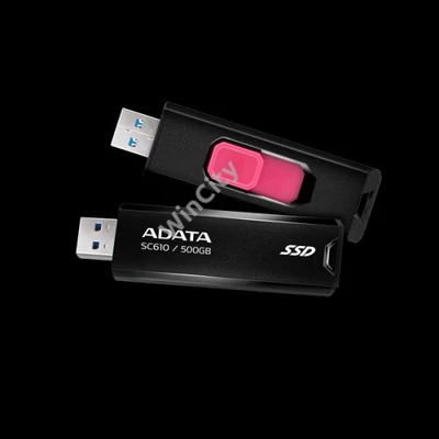 ADATA SSD Külső USB 3.2 500GB SC610, Fekete/Piros