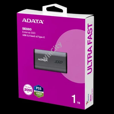 ADATA SSD Külső USB 3.2 1TB SE880 Elite, Szürke