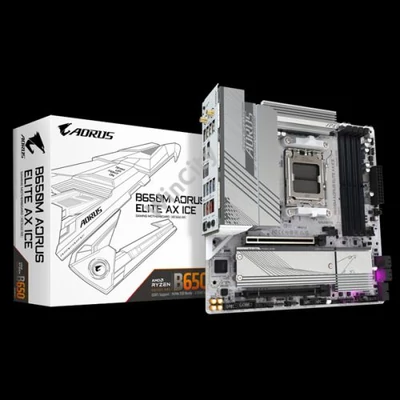 GIGABYTE Alaplap AM5 B650M AORUS ELITE AX ICE AMD B650, mATX