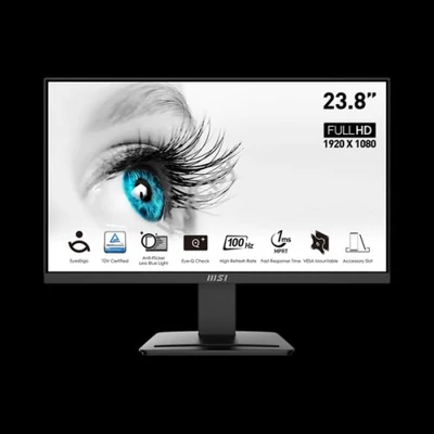 MSI Monitor Business PRO MP2412 23,8" FHD, 1920x1080, IPS, 100Hz, 4000:1 CR, 300cd/m2, 1ms, HDMI, DP, Black