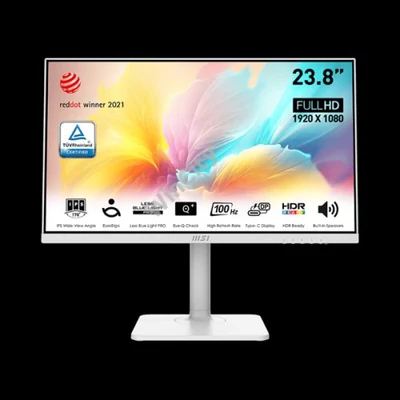 MSI Monitor Business Modern MD2412PW 23,8" FHD, 1920x1080, IPS, 100Hz, 1000:1 CR, 300cd/m2, 1ms, HDMI, USB-C, White