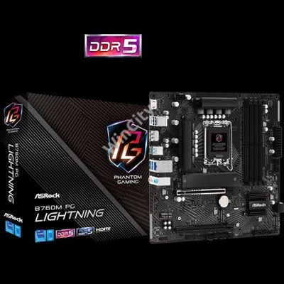 ASROCK Alaplap S1700 B760M PG LIGHTNING INTEL B760, mATX