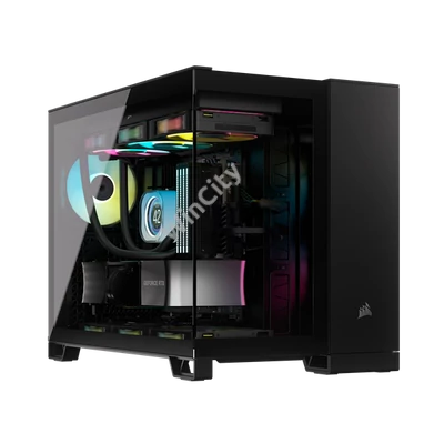 CORSAIR Ház iCUE LINK 2500X RGB, 2x RX120 RGB Ventilátor, Tápegység nélkül, Edzett Üveg, fekete