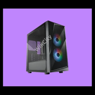 COOLER MASTER Ház Mini Tower CMP 320, 2x ARGB Ventilátor, Tápegység nélkül, fekete