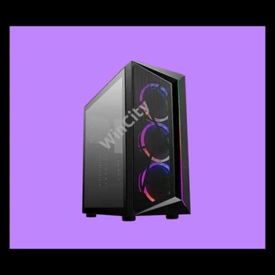 COOLER MASTER Ház Midi ATX CMP 510, 3x ARGB Ventilátor, Tápegység nélkül, Üvegfalú, fekete