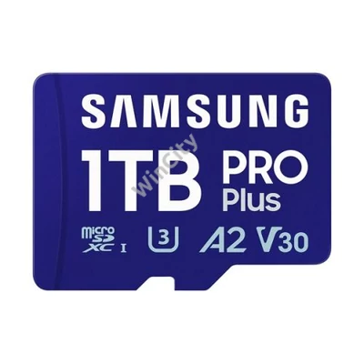 SAMSUNG Memóriakártya, PRO Plus microSDXC kártya 1TB, CLASS 10, UHS-I, U3, V30, A2, + Adapter, R180/W130