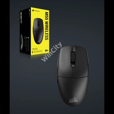 CORSAIR Vezeték Nélküli Egér Gaming, M55 Lightwight, 6 programozható gomb, Ultra-könnyű, 16000dpi, fekete