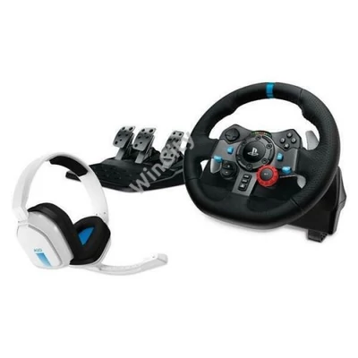 LOGITECH Játékvezérlő - G29 Driving Force Racing Kormány PS3/PS4/PS5/PC + Astro A10 Gaming headset, fehér