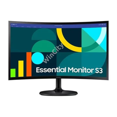 SAMSUNG Ívelt VA monitor 24" S36GD, 1920x1080, 16:9, 250cd/m2, 4ms, HDMI/VGA